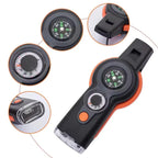 Sifflet de Survie 7-en-1 avec Lumière LED & Thermomètre – Kit d'Urgence Outdoor Randonnée Camping