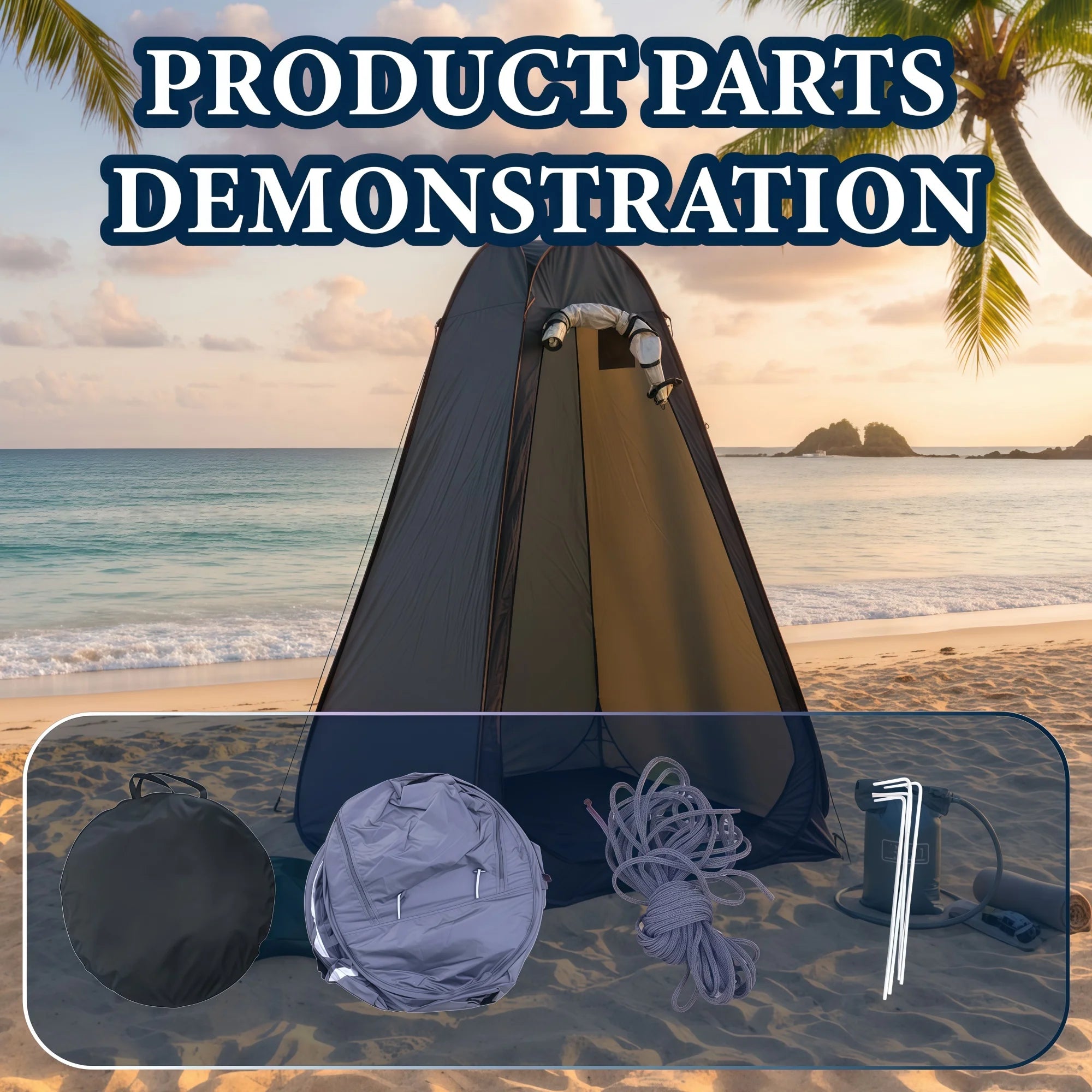 Tente d'intimité Pop-Up Portable – Douche Extérieure, Toilettes Camping, Abri Pluie, Pliable avec Sac