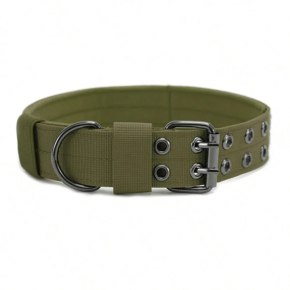 Collier Tactique Militaire pour Chien – Nylon Robuste, Réglable, pour Chiens Moyens et Grands
