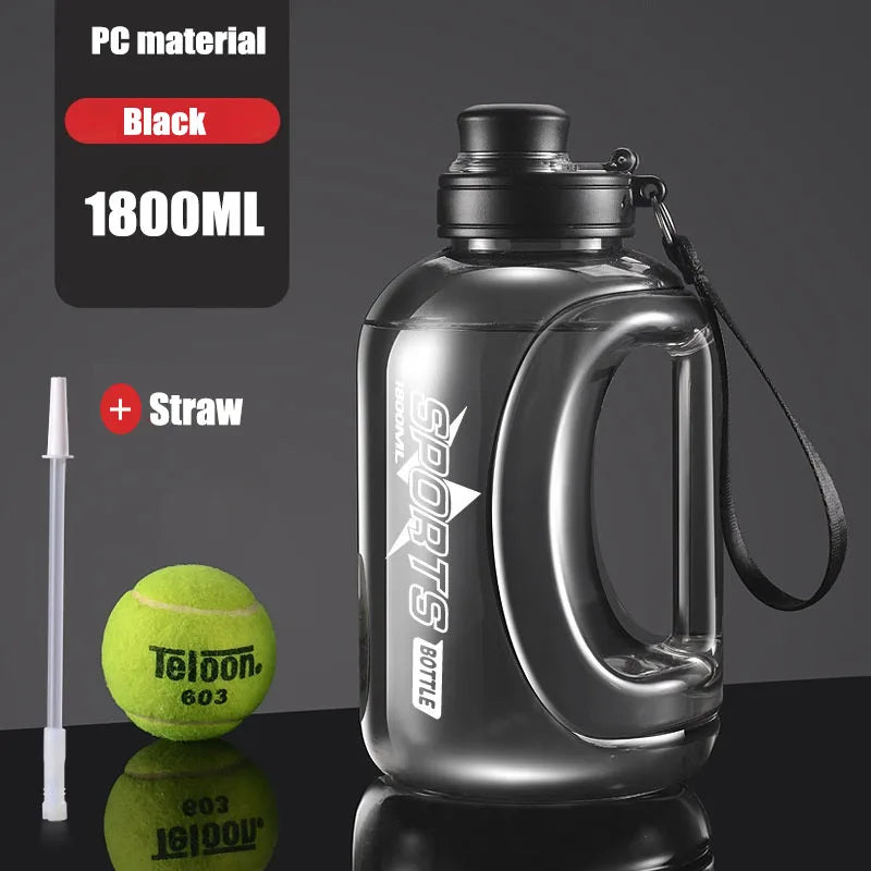 Gourde Sport Grande Capacité 1,8L / 2,8L avec Paille – Portable, Robuste – Idéale Gym, Plein Air