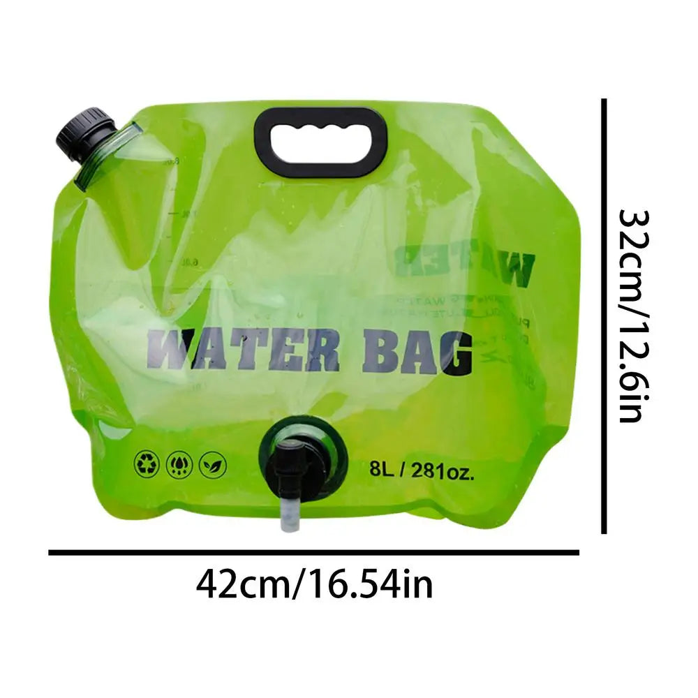 Réservoir d'Eau de Camping 8L – Poche Portable Pliable avec Robinet pour Randonnée et Outdoor