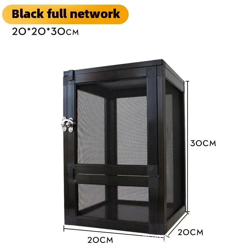 Cage Portable pour Reptiles – Boîte d'Élevage avec Grille Aérée pour Grenouilles, Dragons Barbus et Tortues