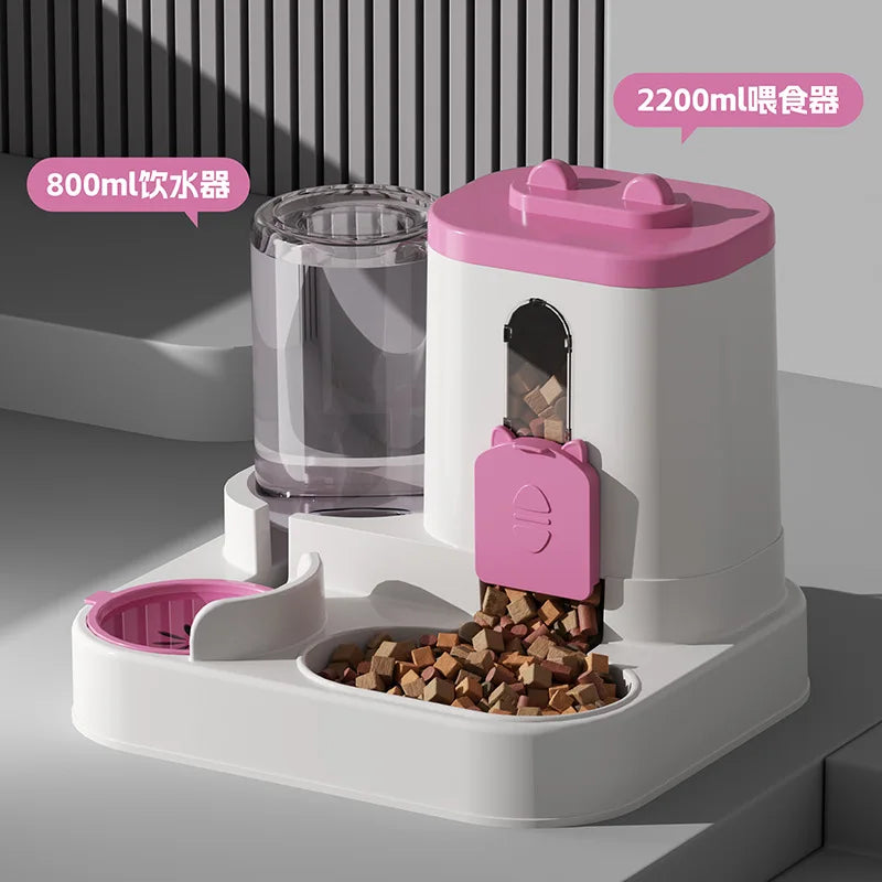 Gamelle Anti-Déversement avec Fontaine Intégrée pour Chat et Chien