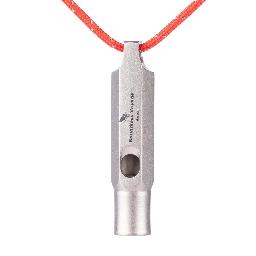 Sifflet en Titane – Sifflet de Survie et Sécurité avec Cordon, Puissant, Sport & Porte-clés Ti9015O