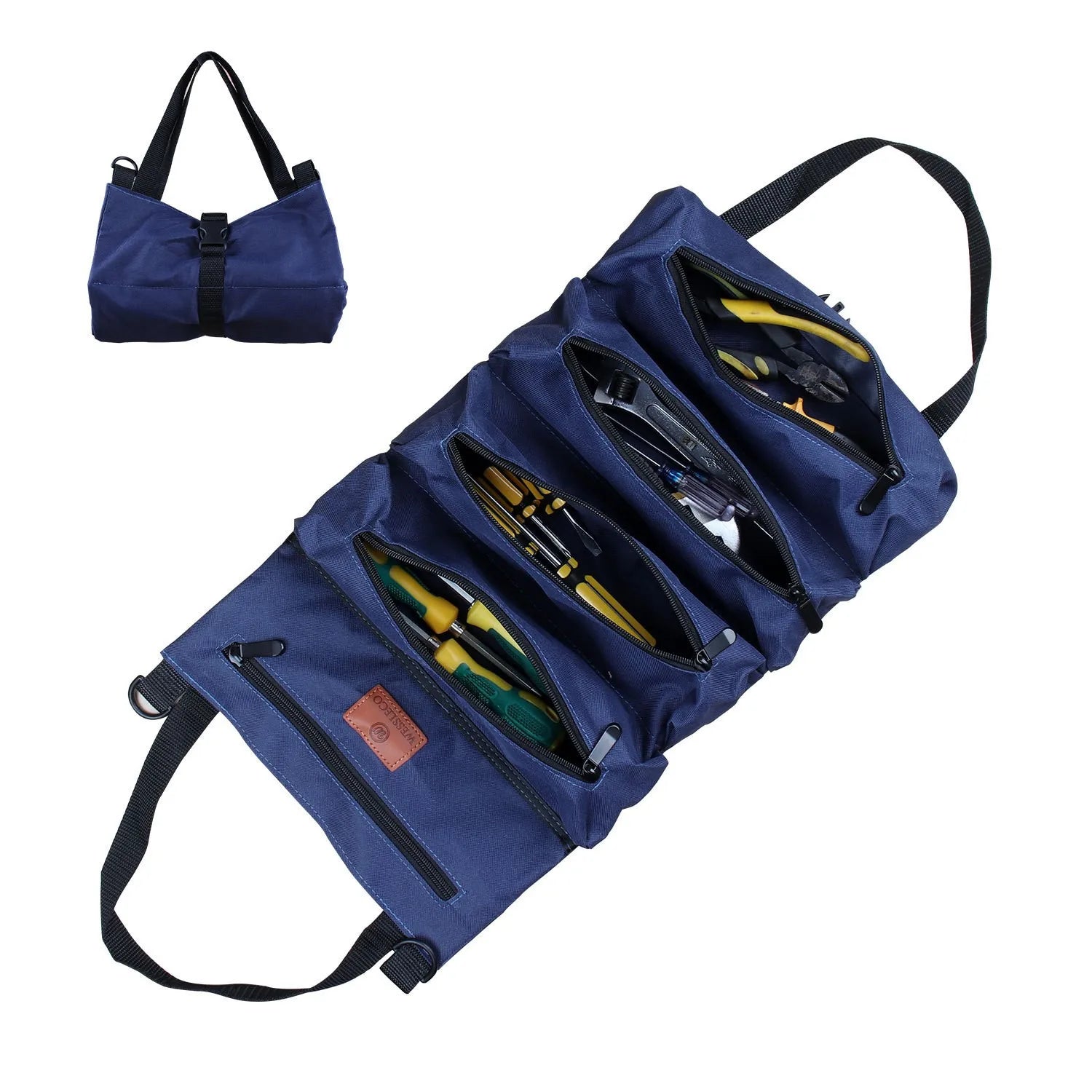 Trousse à Outils Enroulable Robuste – Pochette Multifonction Clés, Rangement Suspendu avec Fermeture Éclair
