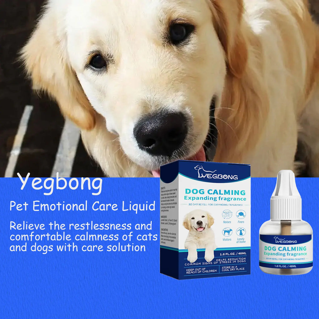Liquide Apaisant pour Chien & Chat YEGBONG – Anti-Anxiété, Réduction du Stress, Diffuseur 48ml