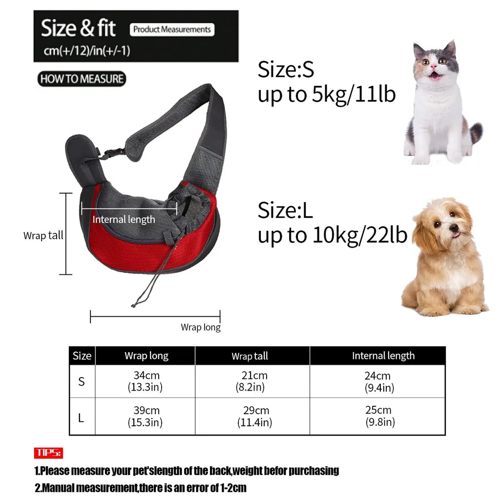Sac Bandoulière Respirant en Maille pour Chat et Chien – Transport Portable, Style Fashion