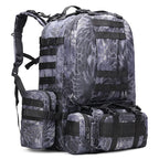 Sac à Dos Tactique 55L Molle – Nylon Haute Capacité pour Camping, Randonnée, Chasse et Voyage