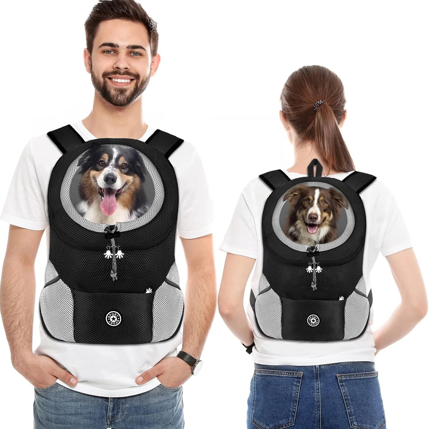 Sac à Dos Respirant pour Chien et Chat – Transport Extérieur, Maille Ventilée, Camouflage
