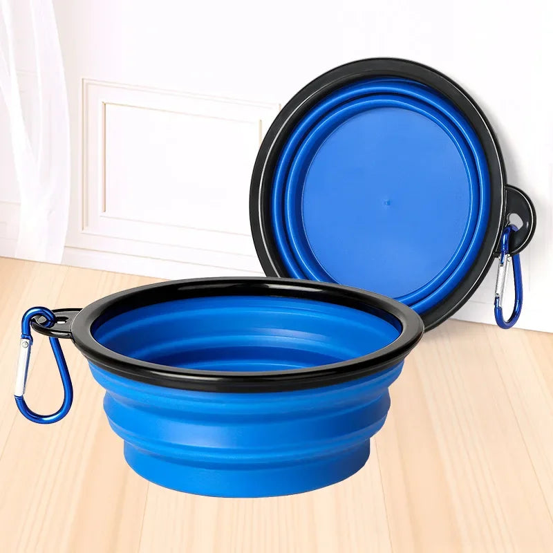 Gamelle Pliable en Silicone pour Chien et Chat – Bol Portable avec Mousqueton pour Camping, Voyage et Balade Outdoor