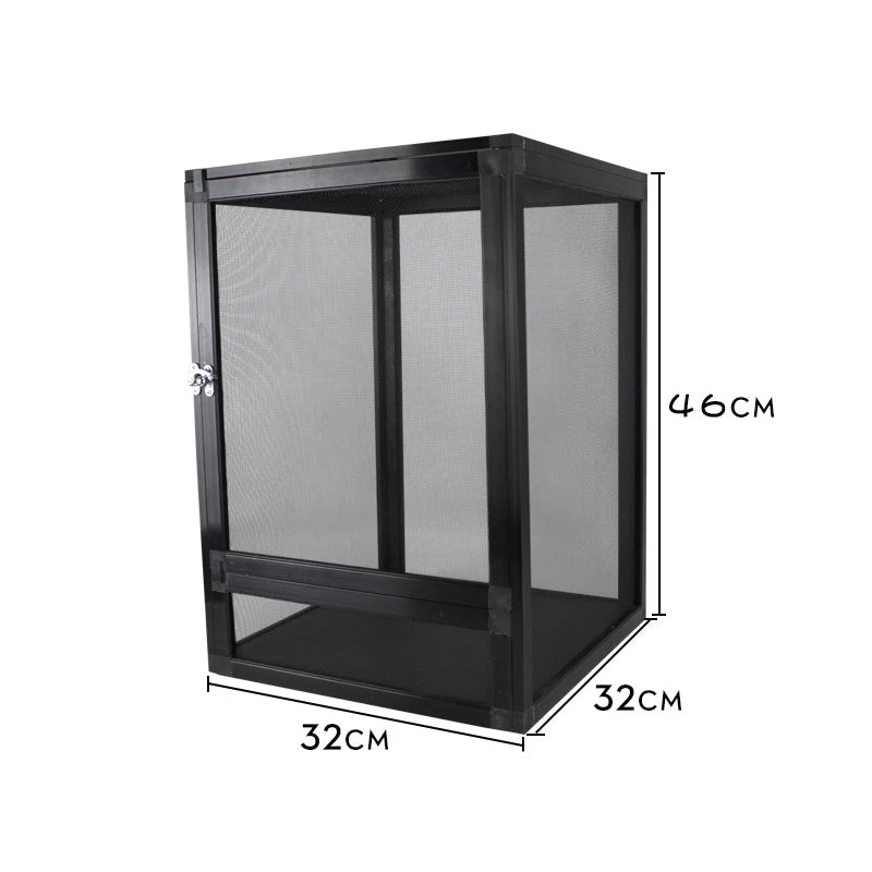 Terrarium Vertical pour Reptiles – Cage Écologique en Métal avec Porte Frontale en Grille pour Habitat Rainforest