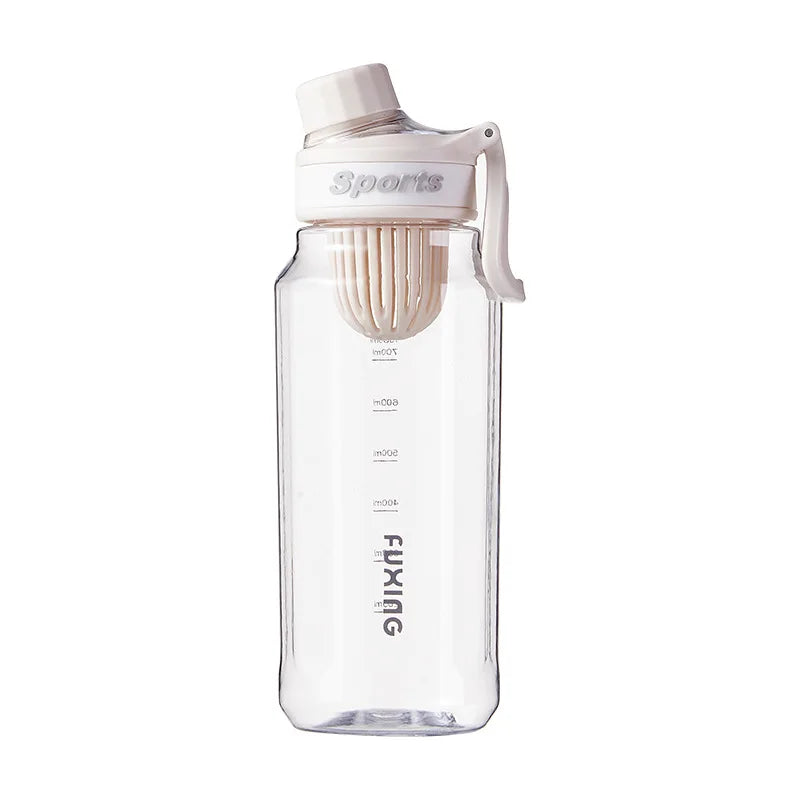 Gourde de Sport Fashion avec Graduation – Grande Capacité, Étanche, Plastique Transparent – 750ml / 1L