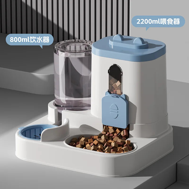 Gamelle Anti-Déversement avec Fontaine Intégrée pour Chat et Chien