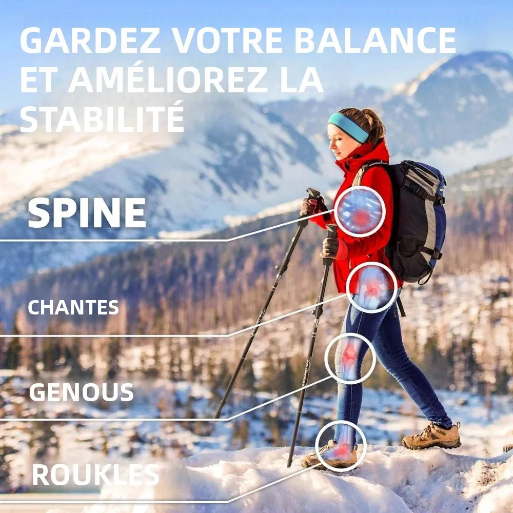 Bâtons de Randonnée Télescopiques Ultralégers Pliables – Nordic Walking & Trekking 32-125 cm
