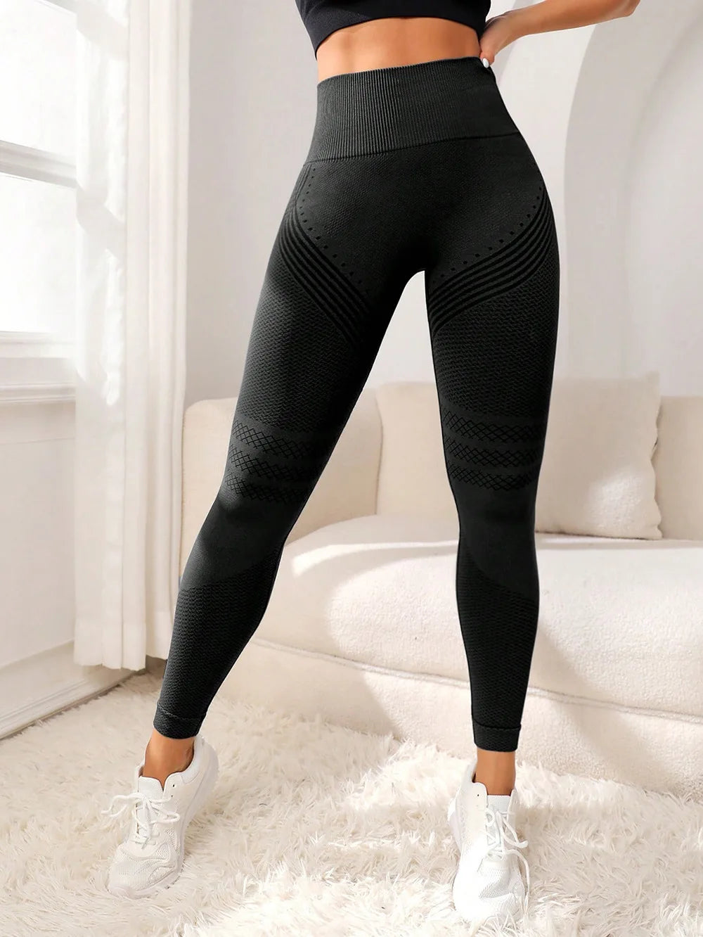 Legging de fitness taille haute, course à pied, yoga