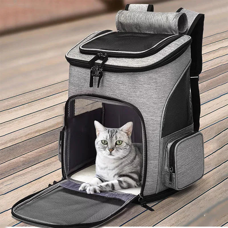 Sac à Dos de Transport Respirant pour Chat et Chien – Pliable, Grande Capacité, Idéal pour Voyager