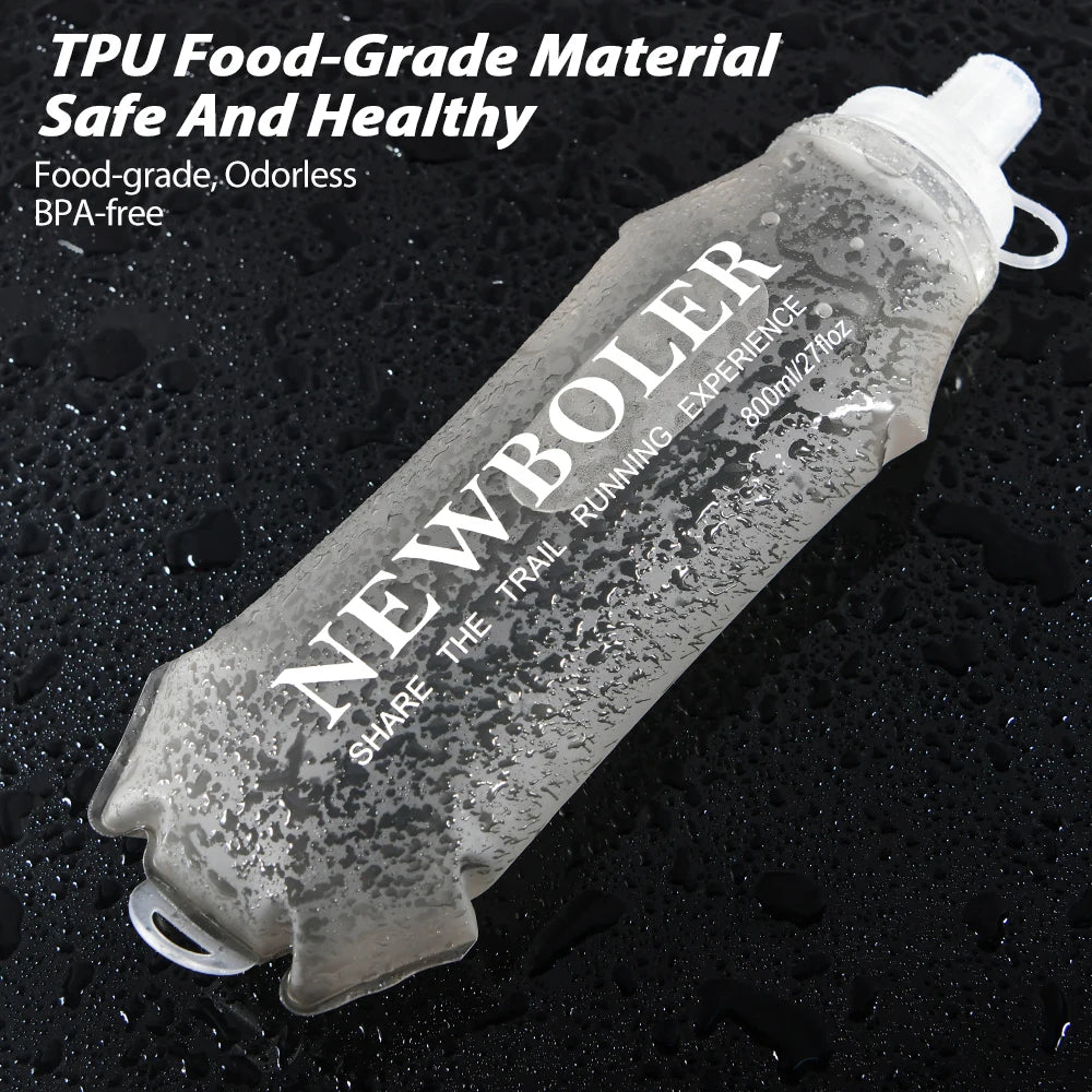 Gourde Souple Pliable en TPU – 500/800/1000ml – Idéale Course, Camping, Randonnée, Vélo, Fitness