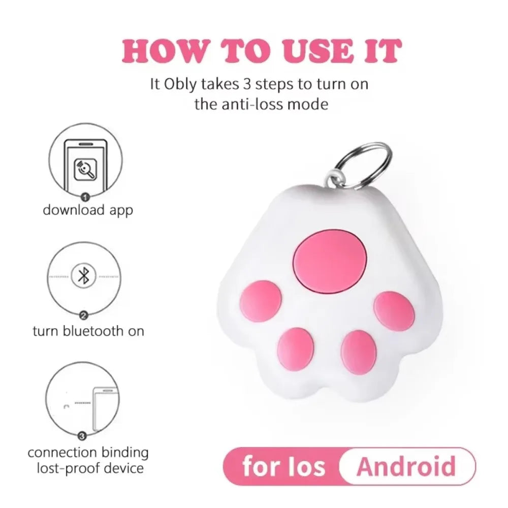 Mini Traceur GPS Patte de Chien – Dispositif Anti-Perte Intelligent pour Chat, Chien, Enfant et Senior, Accessoire Collier