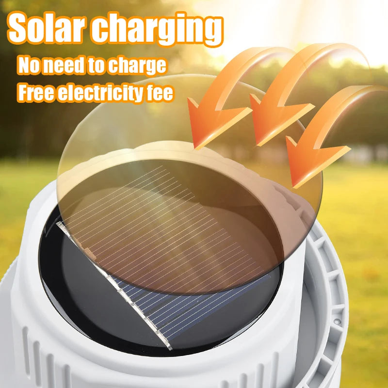 Lanterne Solaire LED pour Camping – Lampe Rechargeable Portable Étanche pour Extérieur, Randonnée, BBQ et Urgences