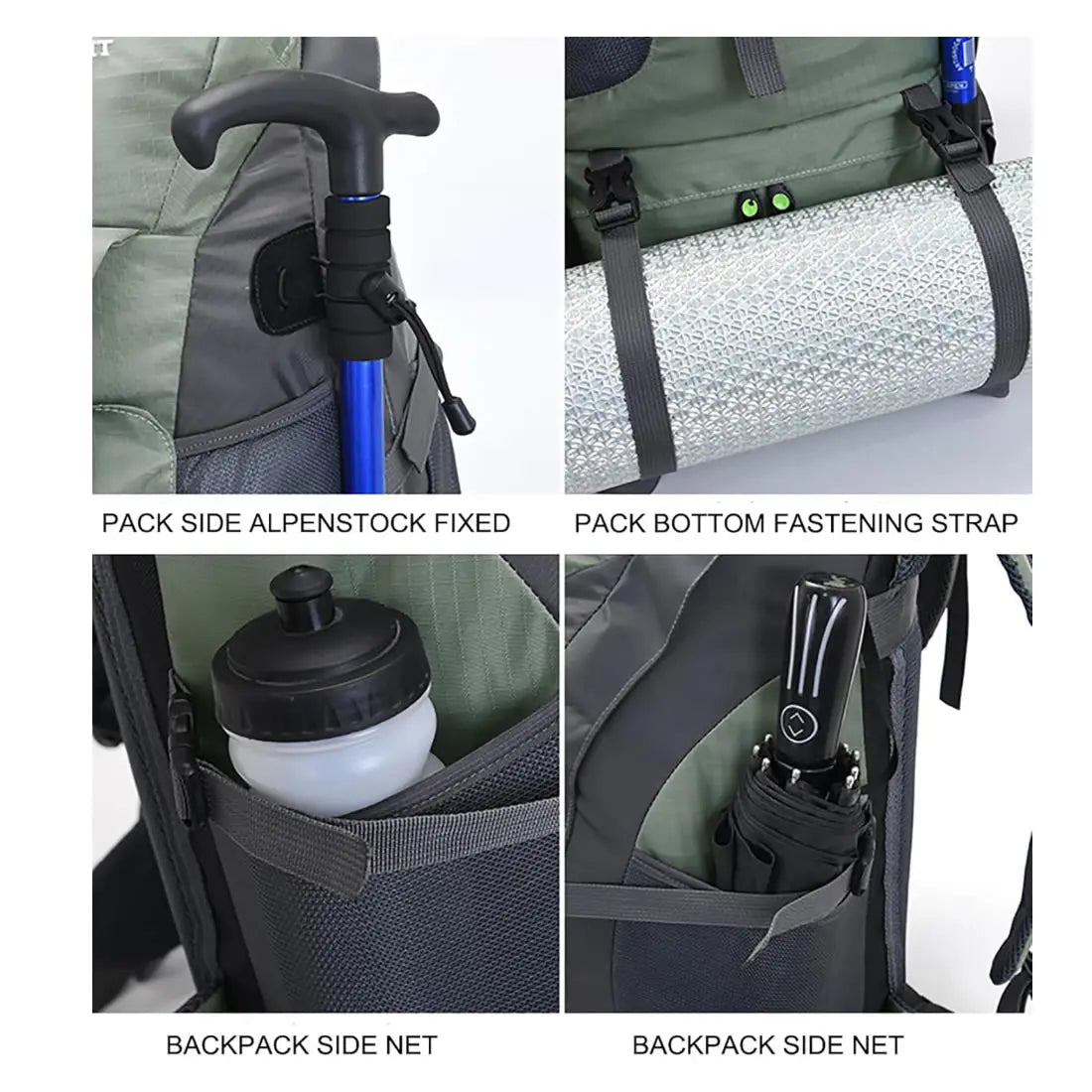 Sac à Dos Randonnée Imperméable 50L – Polyester, Multifonction, Unisexe, Trekking Camping Escalade