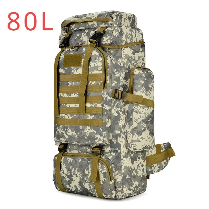 Sac à Dos Alpinisme 80L/100L – Tactique, Grande Capacité, Randonnée, Camping, Voyage