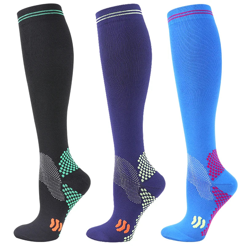 chaussettes de Compression hommes femmes chaussettes pour courir, cyclisme, Football