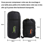 Sac de Couchage Double – Pour 2 Personnes – 2 Oreillers Gonflables Inclus – Camping, Voyage – 220x150cm