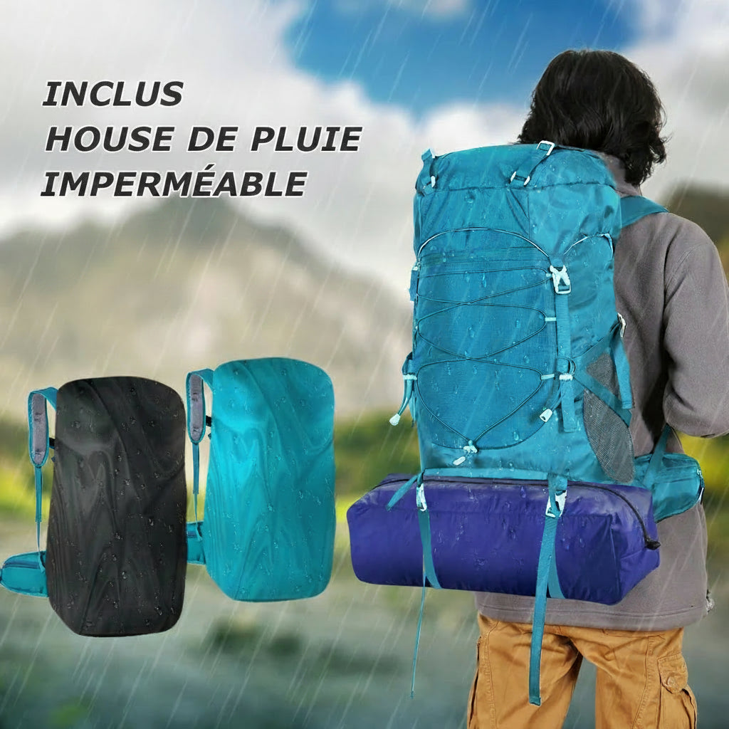 WESTTUNE Sac à Dos Randonnée 50L avec Couvre-Pluie – Multifonction, Alpinisme & Trekking
