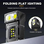 Lampe de Poche COB LED Rechargeable 8 Modes – Rotation 180°, Mini EDC Imperméable IPX45, Idéale Réparation Auto et Urgences