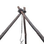 Chaîne de Suspension en Titane avec Crochets et Anneau Fixe – Pour Pot, Tasse, Grill & Mangeoire