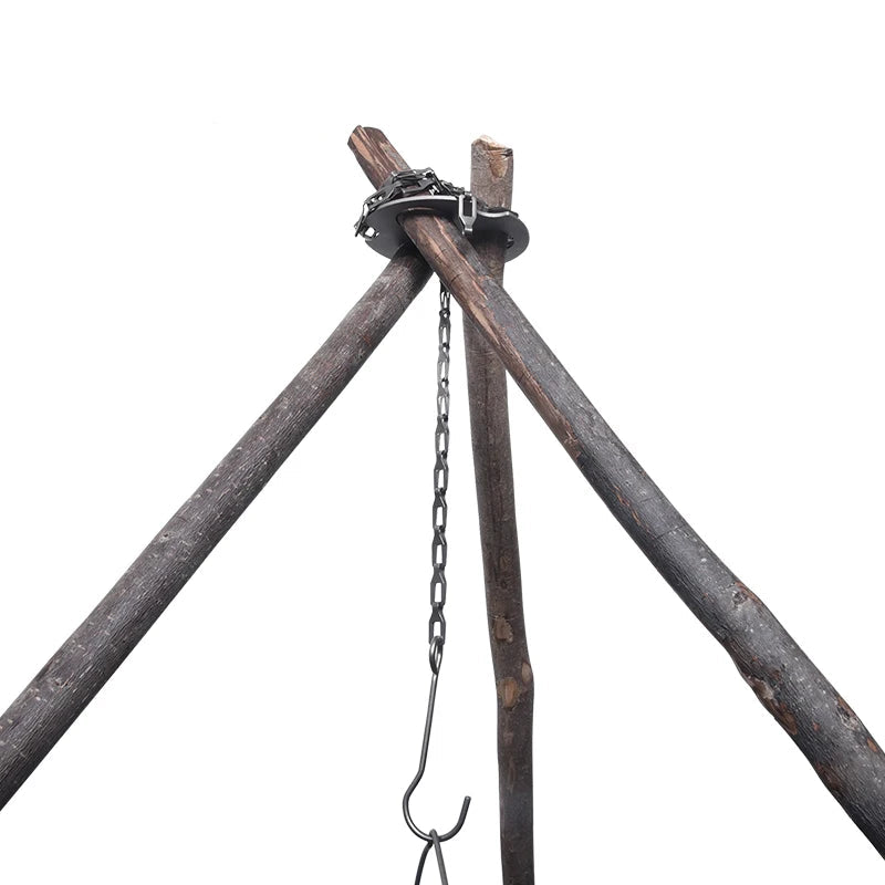 Chaîne de Suspension en Titane avec Crochets et Anneau Fixe – Pour Pot, Tasse, Grill & Mangeoire