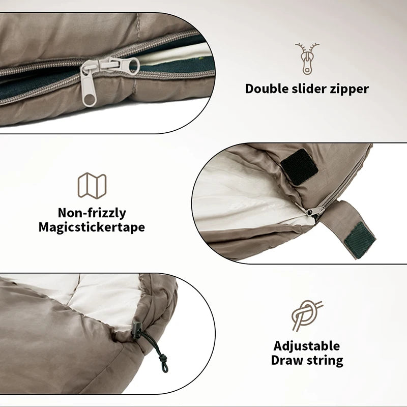 Sac de Couchage MJ300 -1°C Léger MJ600 -12°C Momie – Camping, Randonnée, Alpinisme, Printemps Automne Hiver