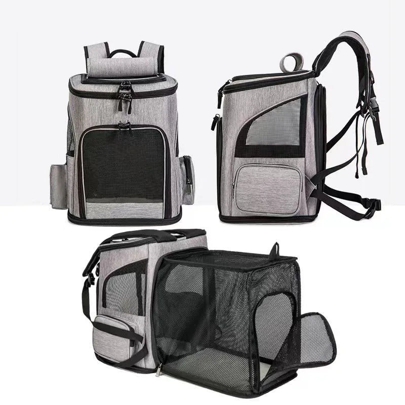 Sac à Dos de Transport Respirant pour Chat et Chien – Pliable, Grande Capacité, Idéal pour Voyager