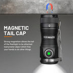 Mini Lampe de Poche Puissante LED 1100lm, Batterie 18350 Rechargeable avec Aimant