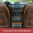 Filet de Rangement Voiture entre Sièges – Séparateur, Barrière Animal, Filet Élastique Organisateur Auto