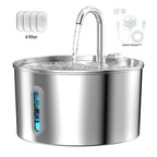 Fontaine à Eau Automatique 2,2L pour Chat – Inox, Pompe Silencieuse, Filtration, Fenêtre Visuelle