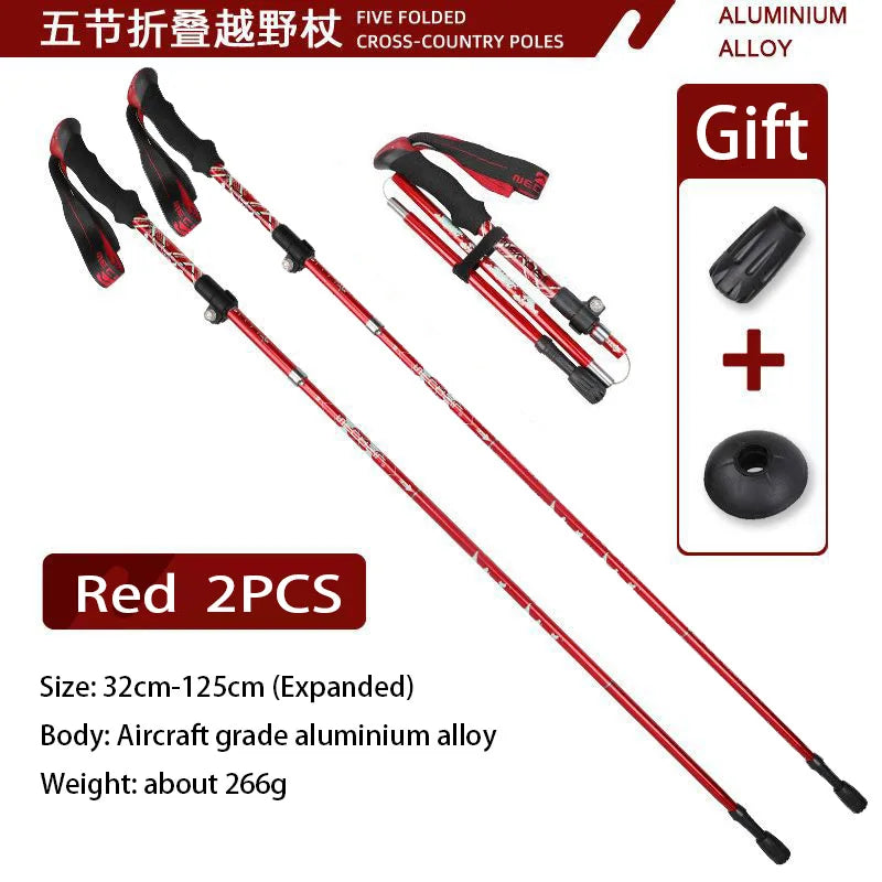 Bâtons de Randonnée Télescopiques Ultralégers Pliables – Nordic Walking & Trekking 32-125 cm