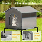 Maison pour Chat Imperméable Pliable – Abri Été Frais, Nid Grotte pour Chats Errants, Chiens & Chiots