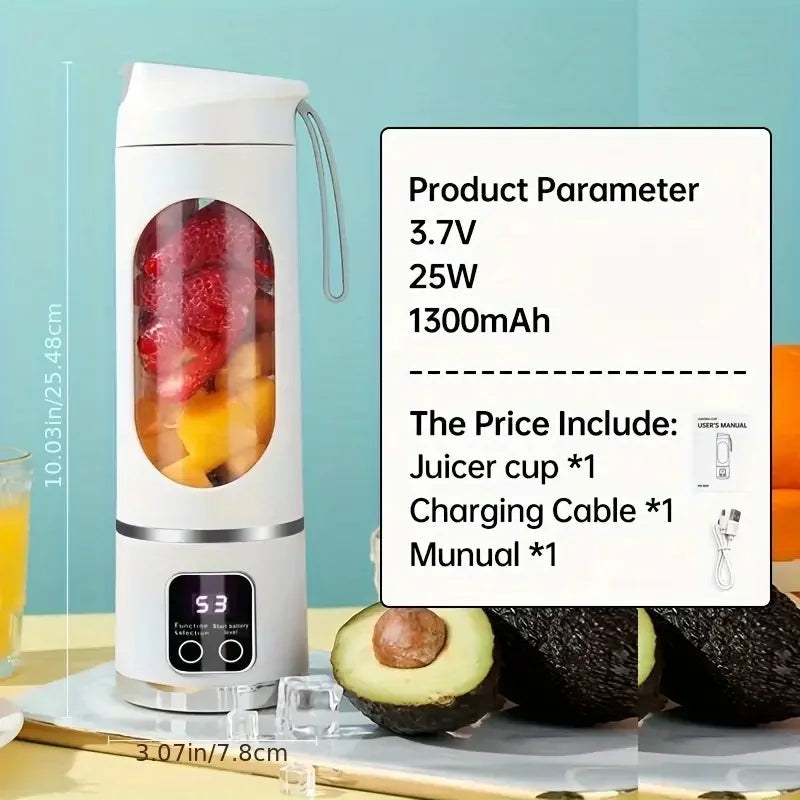 Mixeur Portable Rechargeable USB – Blender À Main pour Smoothies, Milkshakes et Jus de Fruits