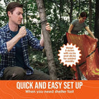 Kit de Survie d’Urgence 2 Personnes – Tente Mylar, Sac de Couchage, Couverture Thermique SOS Réutilisable