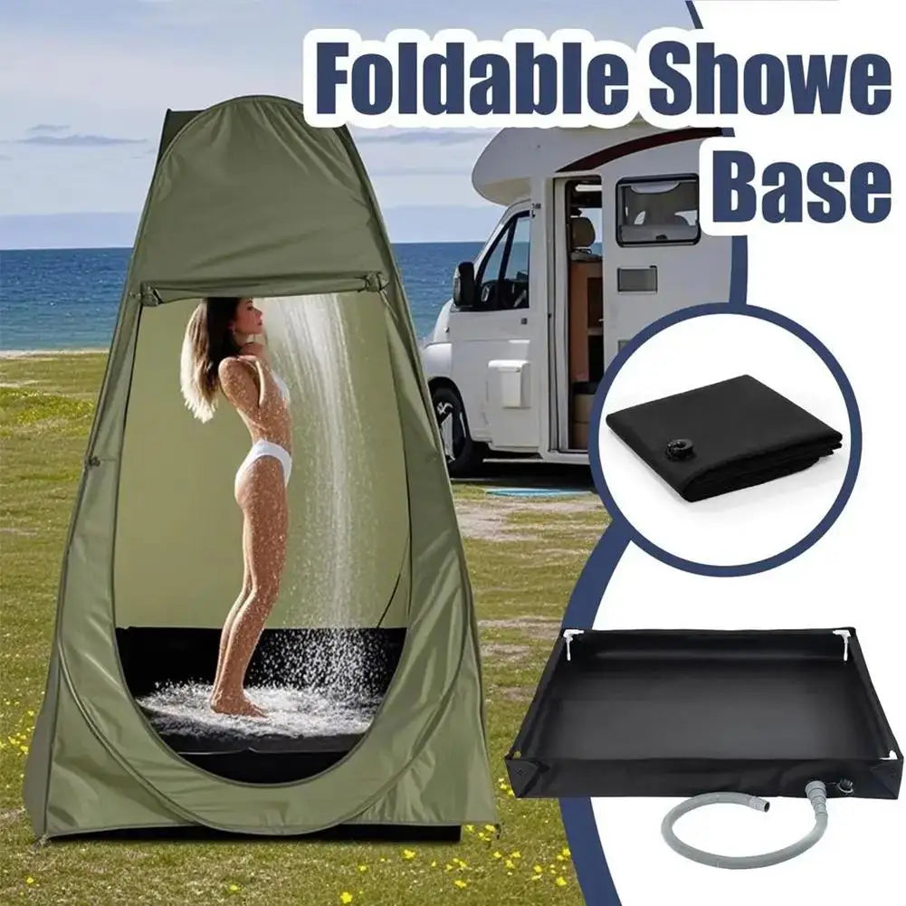 Bac de Douche Pliable Portable avec Tuyau d'Évacuation – Plateau de Douche Outdoor pour Camping, Plage et Bain d'Animaux