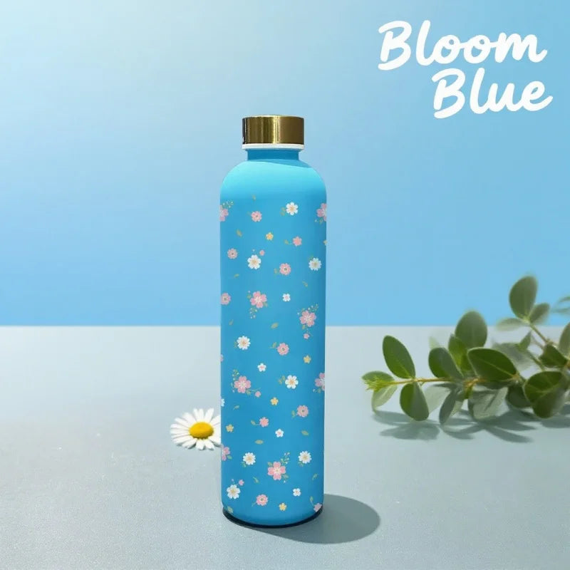 Gourde de Sport 1L Impression 3D – Motif Floral, Grande Capacité, Étanche – Idéale Gym, Camping, Plein Air