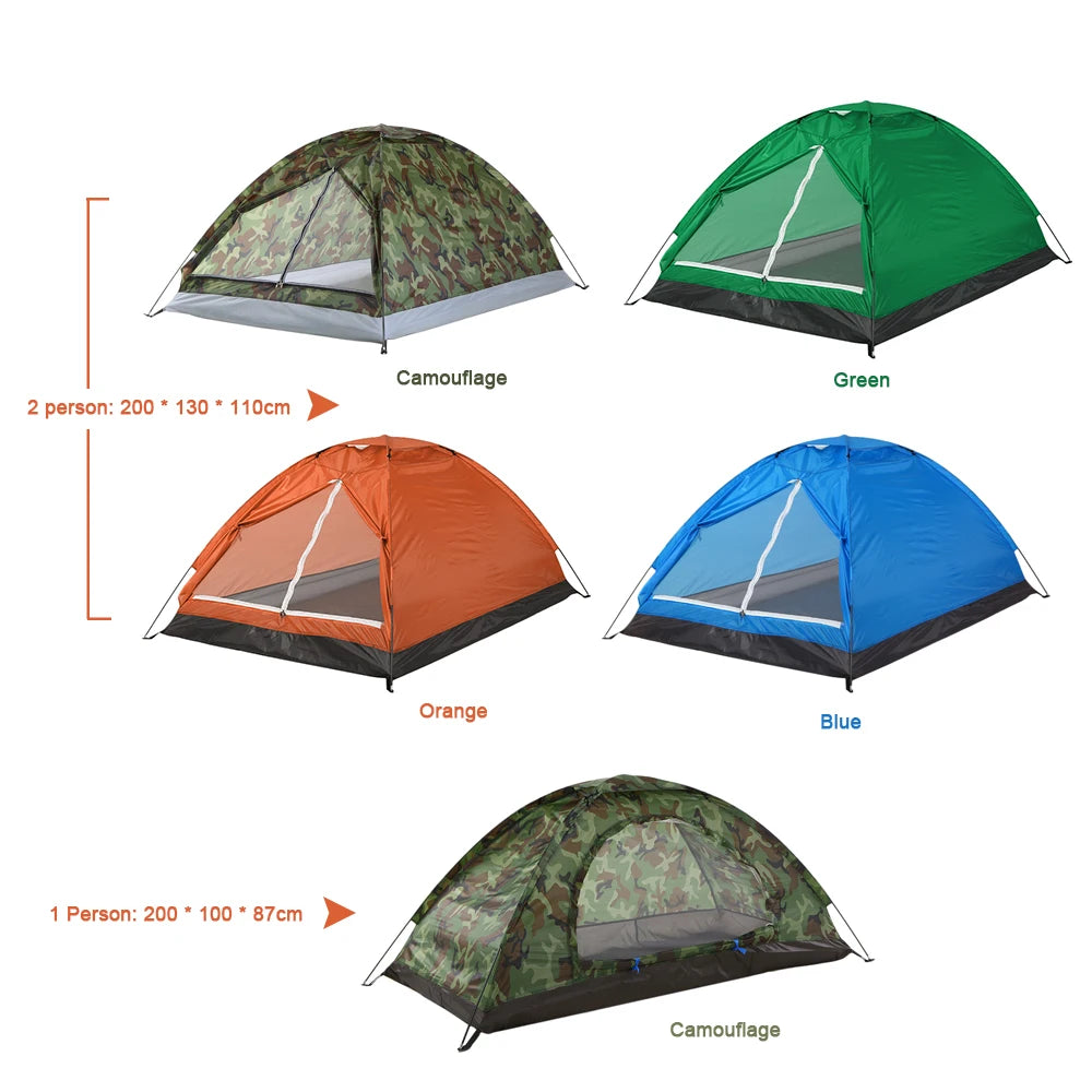 Tente de Camping Camouflage Couche Simple  1-2 Personnes, Portable, 4 Saisons