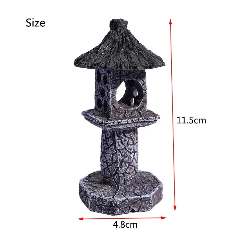 Décoration Aquarium Château Antique en Résine – Grotte, Bâtiment, Ornement Aquascaping