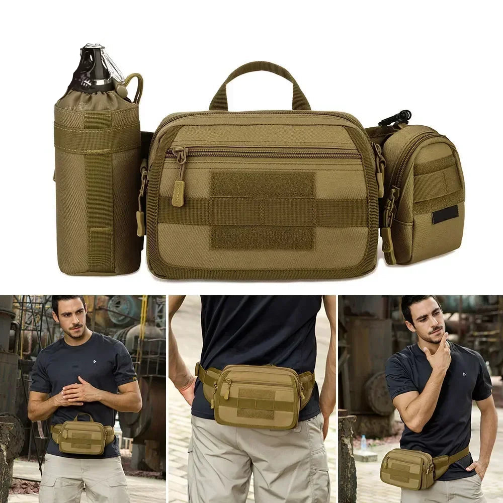Sac Banane Tactique Triple Usage – Ceinture, Bandoulière, Sac à Dos – Sport, Randonnée, Camping, Cyclisme