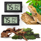 Lot de 2 Thermomètres-Hygromètres 2-en-1 pour Reptiles – Outil de Mesure Terrarium Reptiles et Amphibiens