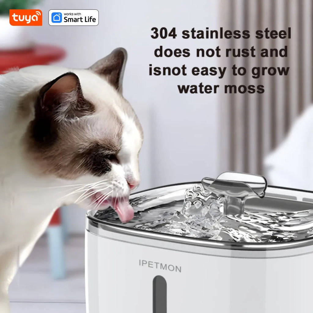 Fontaine à Eau Connectée 2,5L pour Chat – Application Tuya Smart
