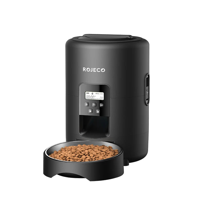 ROJECO Distributeur Automatique de Croquettes 2L – Mangeoire Intelligente pour Chat et Chien
