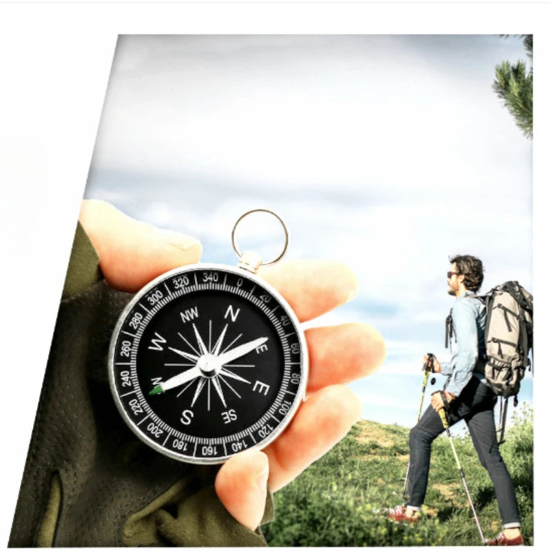 Boussole Portable Outdoor – Alliage d'Aluminium, Imperméable, Anti-rouille, Navigation Camping & Randonnée