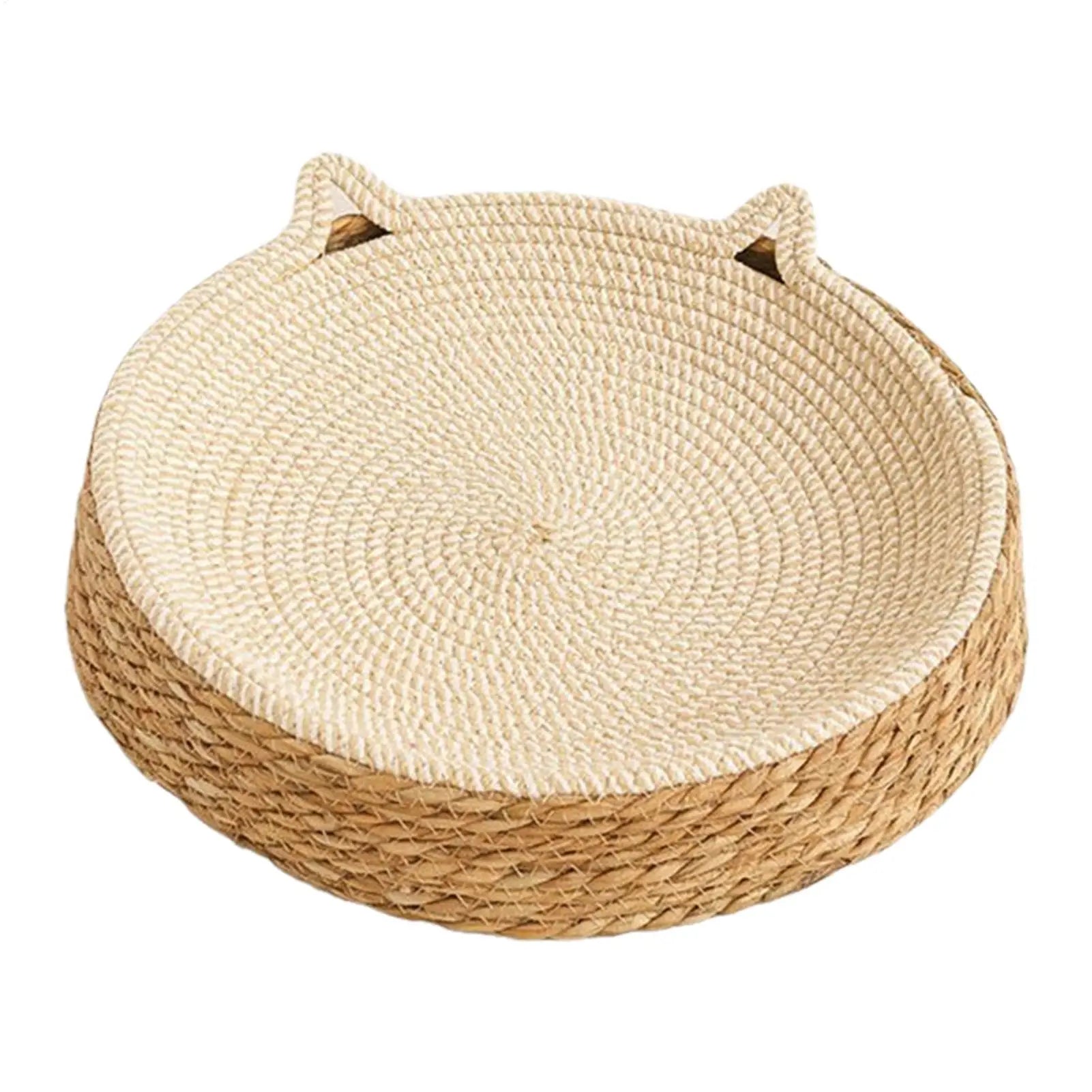 Lit Griffoir Rond pour Chat en Corde de Coton – Respirant, Résistant, Style Boho – Accessoire Maison
